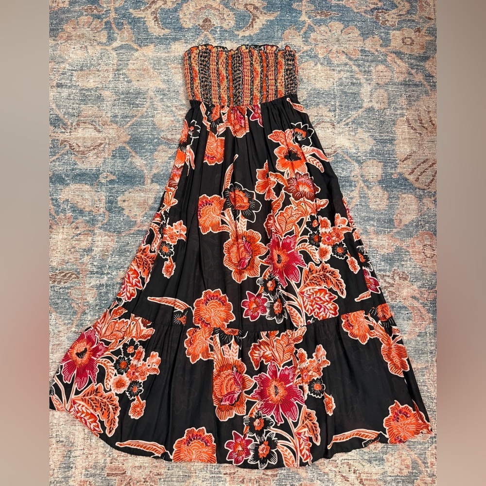 Anthropologie The Marisol Printed Smocked Gauze Maxi Dress Size Small - Picture 2 of 15